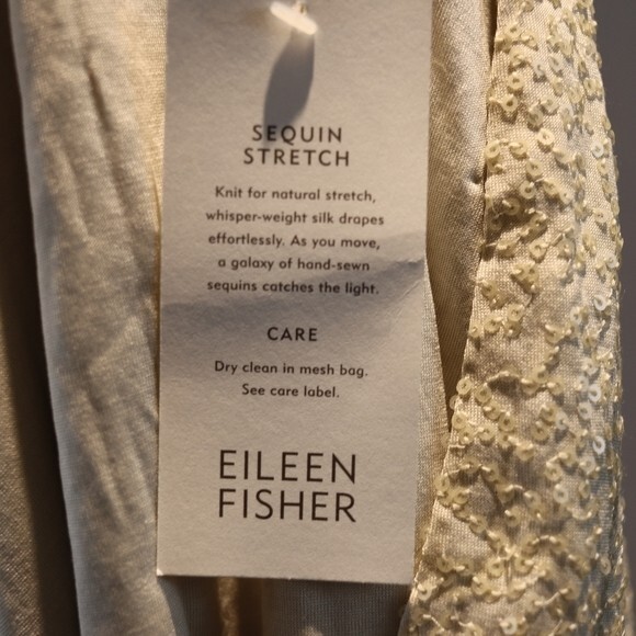 Eileen Fisher Cropped Silk Tie-Front Bolero Jacket Hand-Sewn Beaded Large - Picture 12 of 14